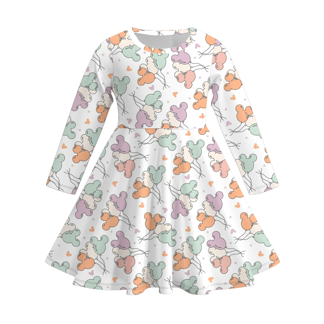 （Pre Order）Girls Cute Cartoon Character Print Dress