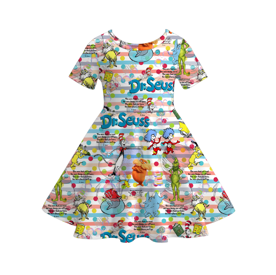 （Pre Order）Girls Spring and Summer DR SEUSS Print Dress