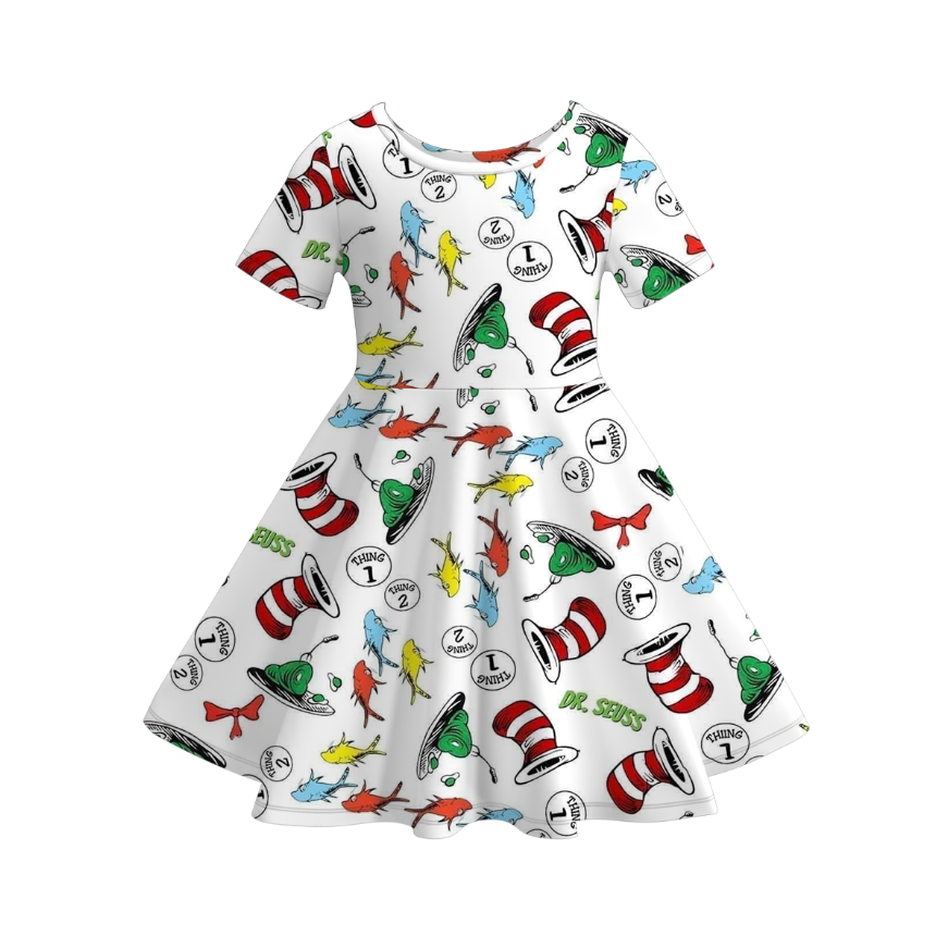 （Pre Order）Girls Spring and Summer DR SEUSS Print Dress