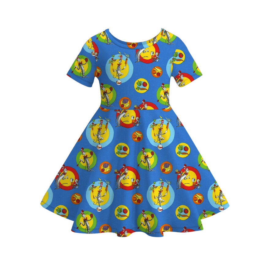 （Pre Order）Girls Spring and Summer DR SEUSS Print Dress