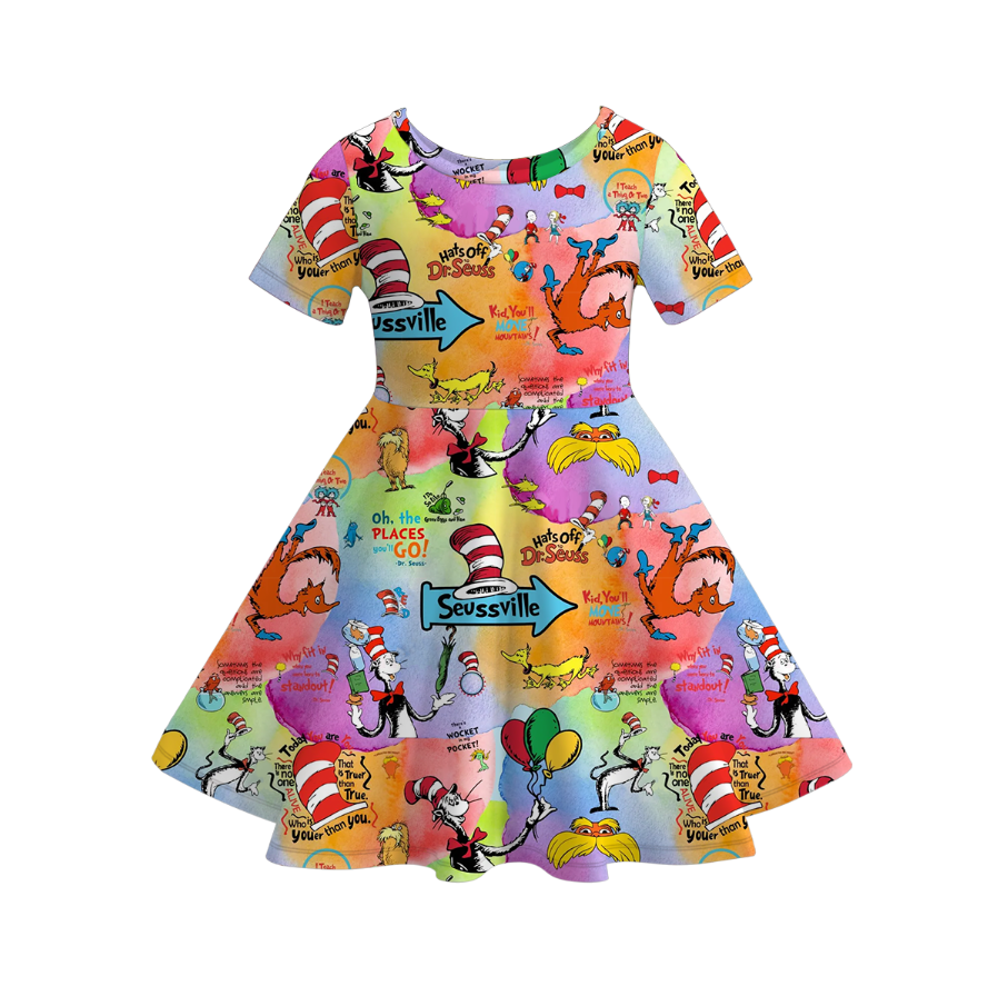 （Pre Order）Girls Spring and Summer DR SEUSS Print Dress