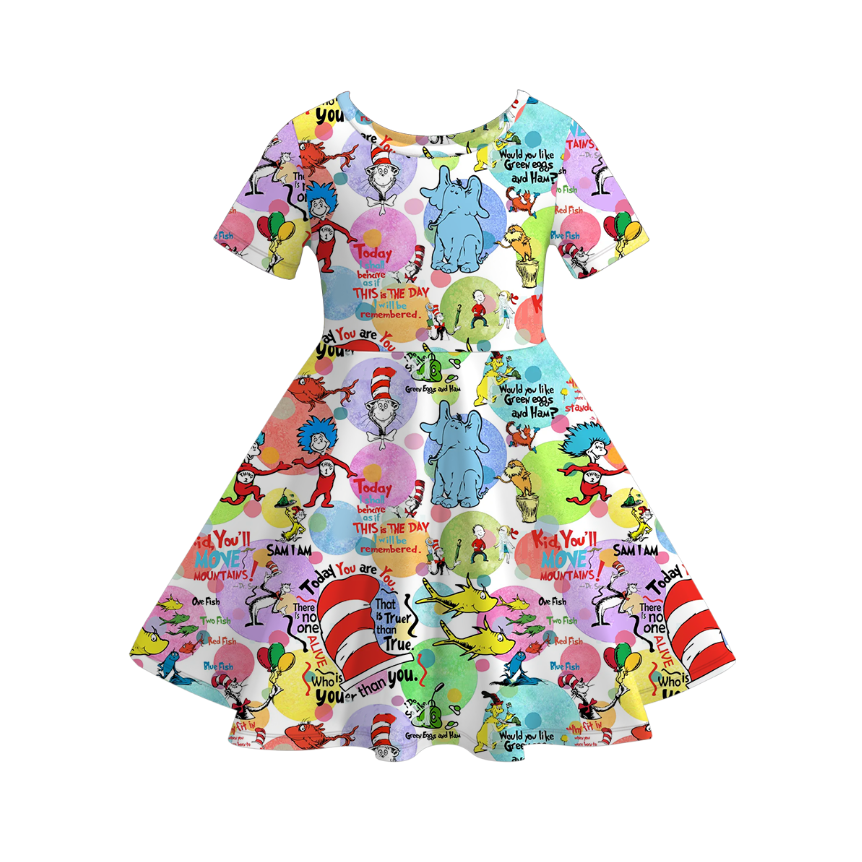 （Pre Order）Girls Spring and Summer DR SEUSS Print Dress