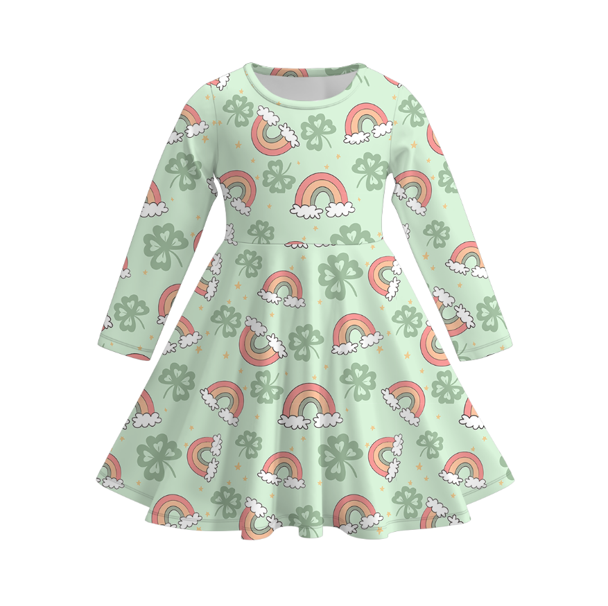 （Pre Order）Girls St.Patrick's Day Shamrock Print Dress