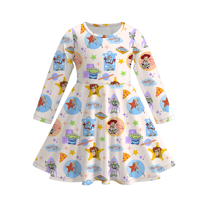 （Pre Order）Girls Cute Cartoon Character Print Dress