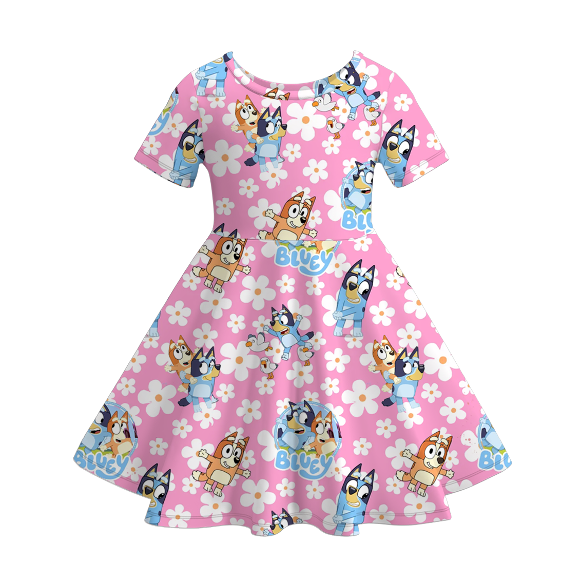 （Pre Order）Girls Spring and Summer Cartoon Character Print Dress