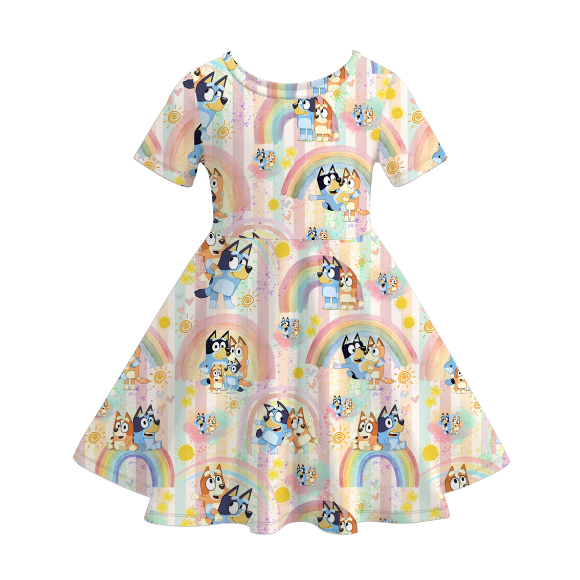 （Pre Order）Girls Spring and Summer Cartoon Character Print Dress