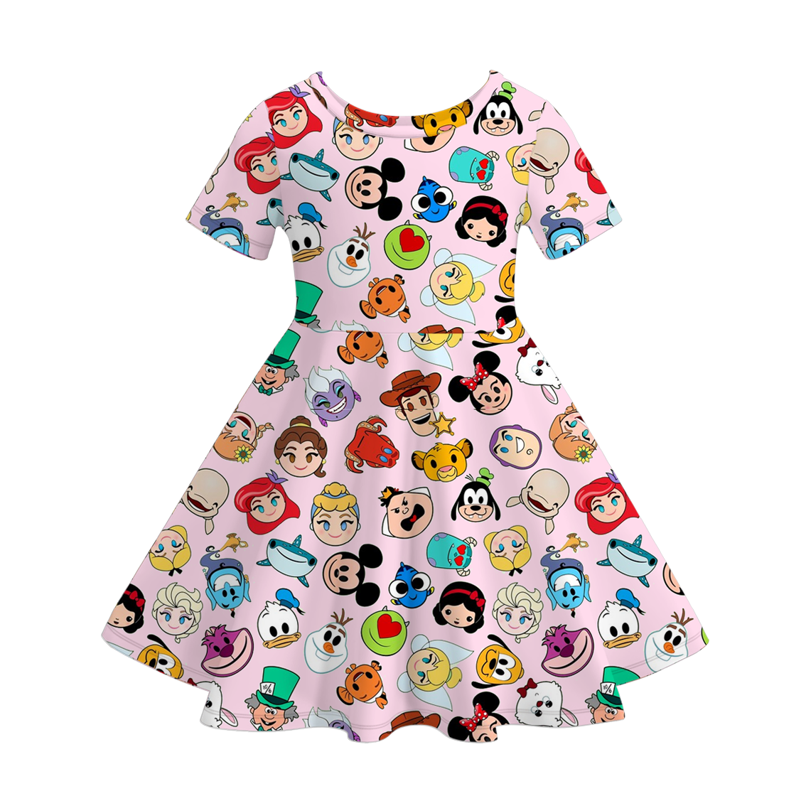 （Pre Order）Girls Spring and Summer Cartoon Character Print Dress