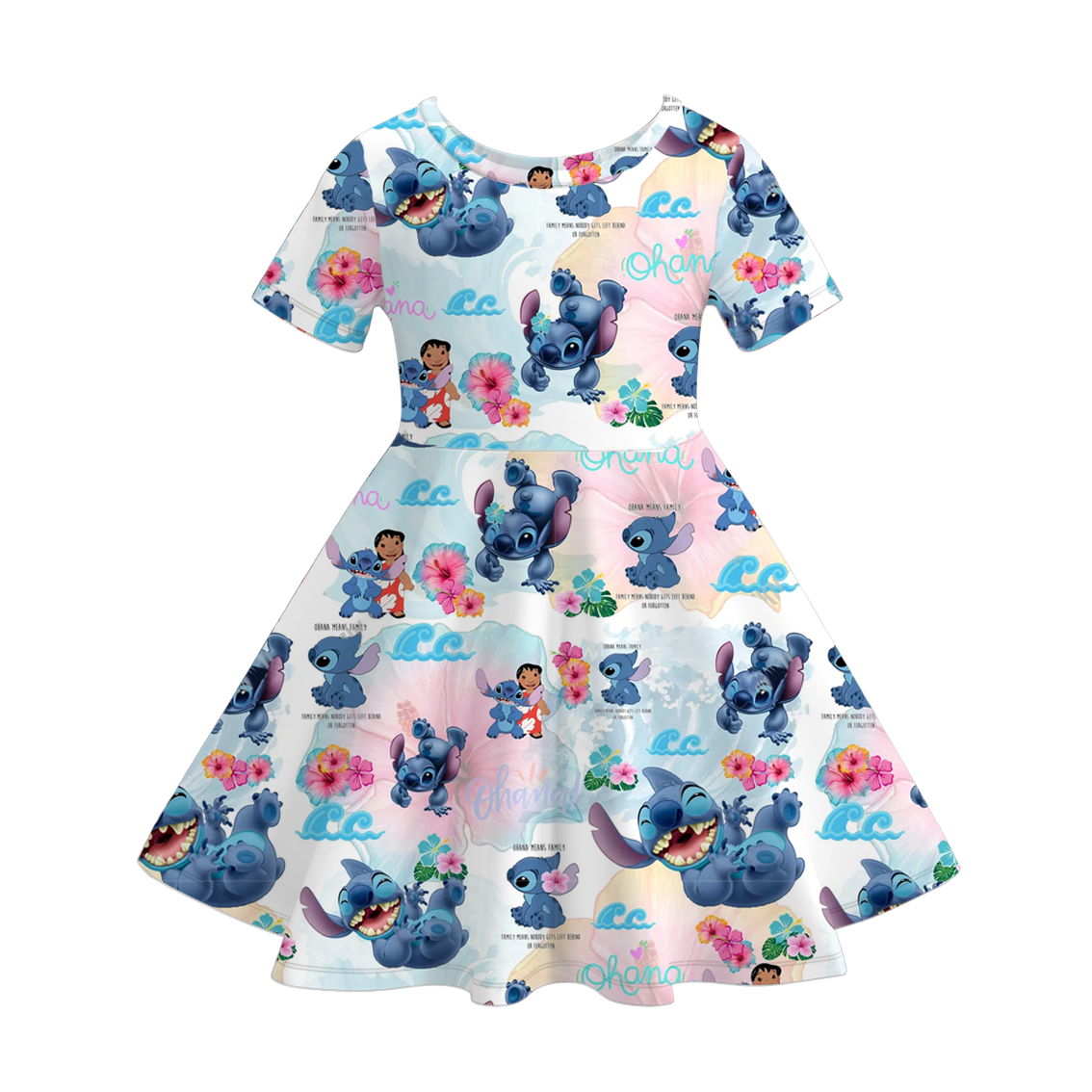 （Pre Order）Girls Spring and Summer Cartoon Character Print Dress