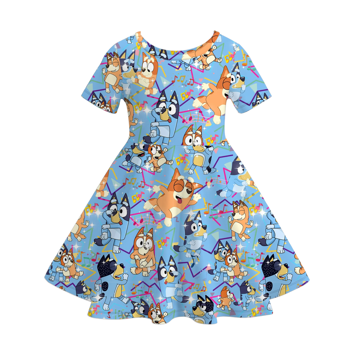 （Pre Order）Girls Spring and Summer Cartoon Character Print Dress