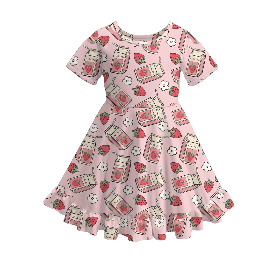 （Pre Order）Girls Spring and Summer Strawberry Print Dress