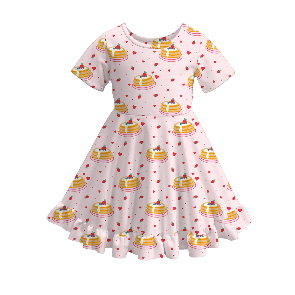 （Pre Order）Girls Spring and Summer Strawberry Print Dress