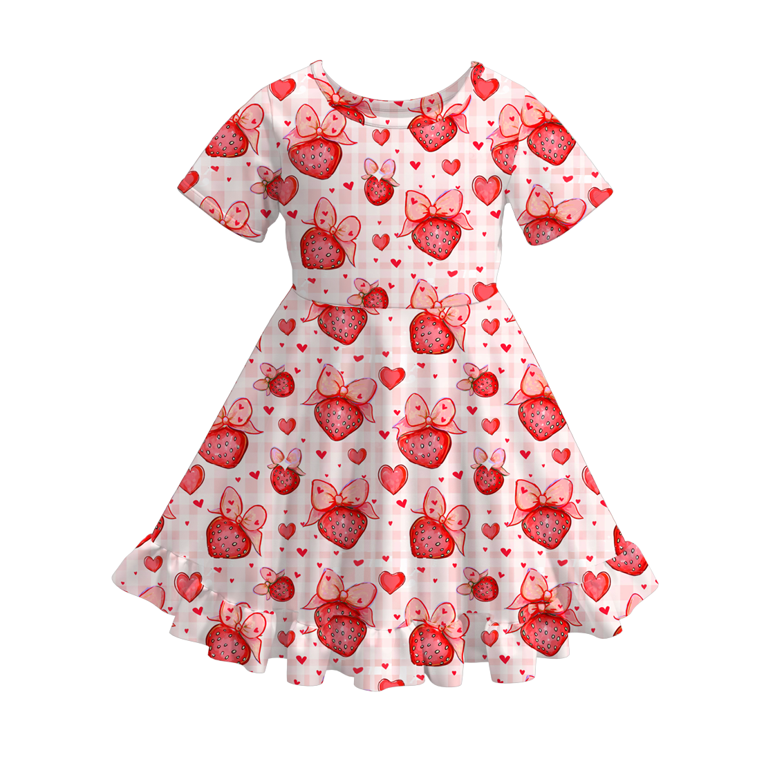 （Pre Order）Girls Spring and Summer Strawberry Print Dress