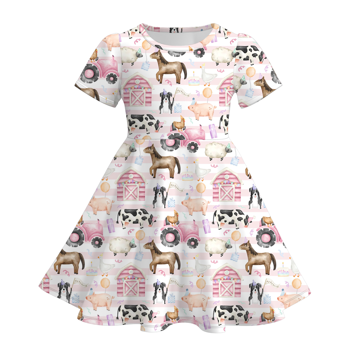 （Pre Order）Girls Spring and Summer Farm Print Dress