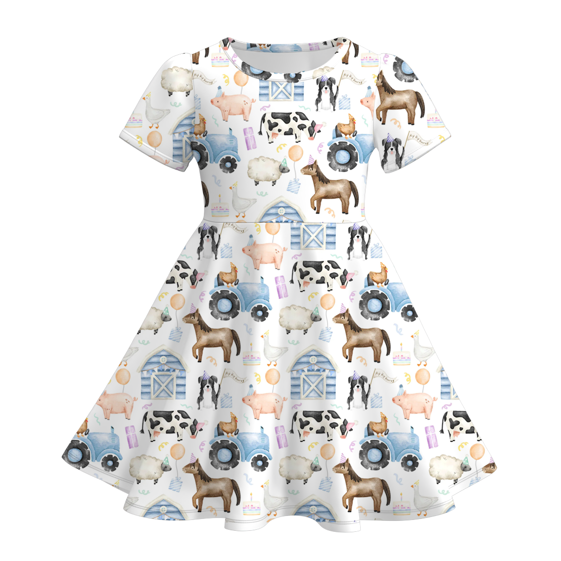 （Pre Order）Girls Spring and Summer Farm Print Dress