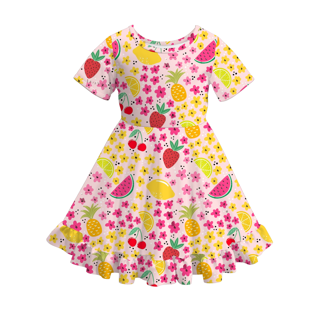 （Pre Order）Girls Spring and Summer Fruit Print Dress