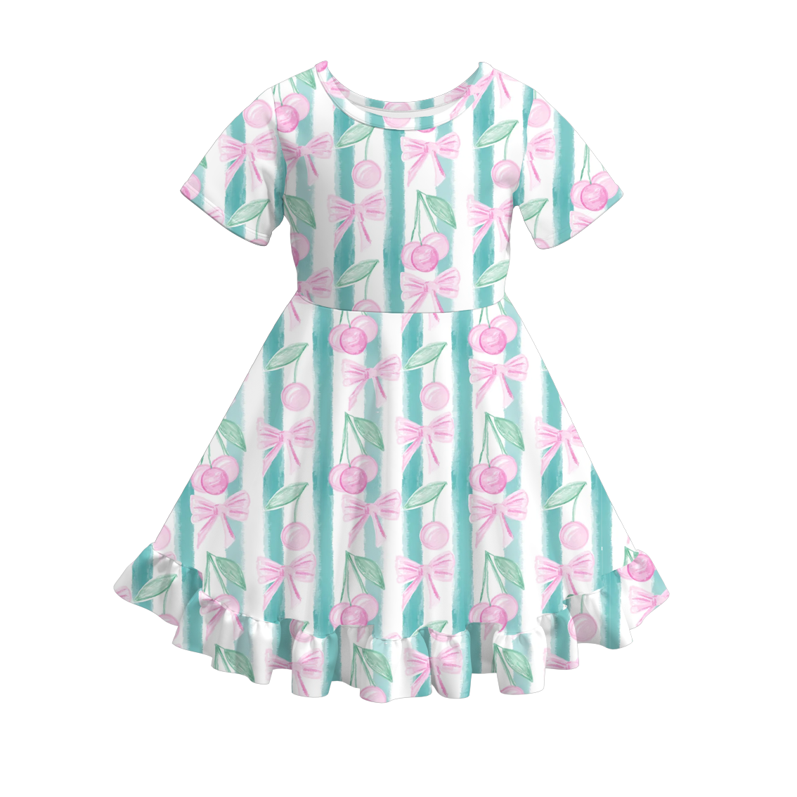 （Pre Order）Girls Spring and Summer Fruit Print Dress