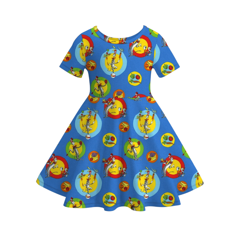 （Pre Order）Girls Spring and Summer DR SEUSS Print Dress