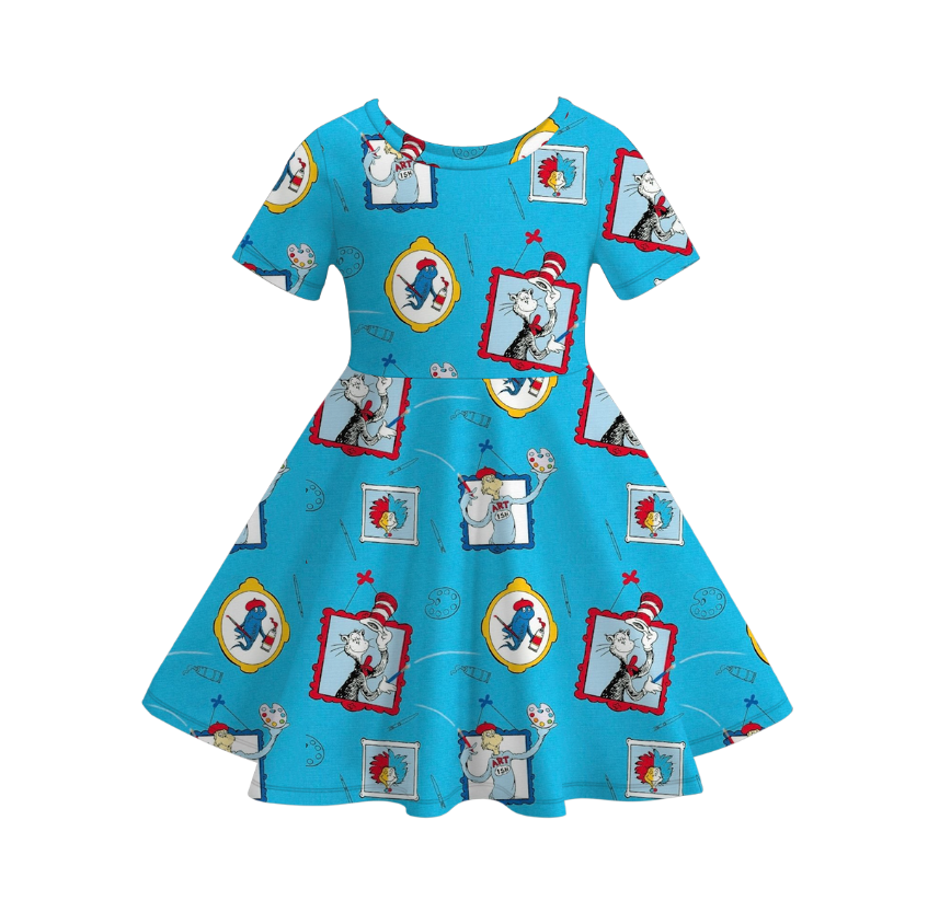 （Pre Order）Girls Spring and Summer DR SEUSS Print Dress