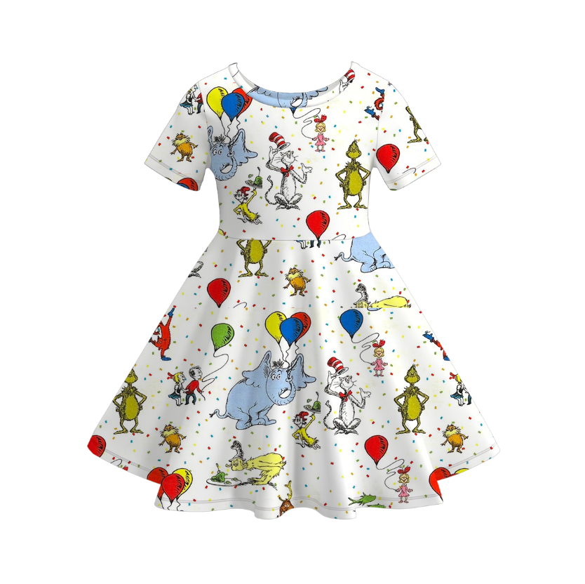 （Pre Order）Girls Spring and Summer DR SEUSS Print Dress