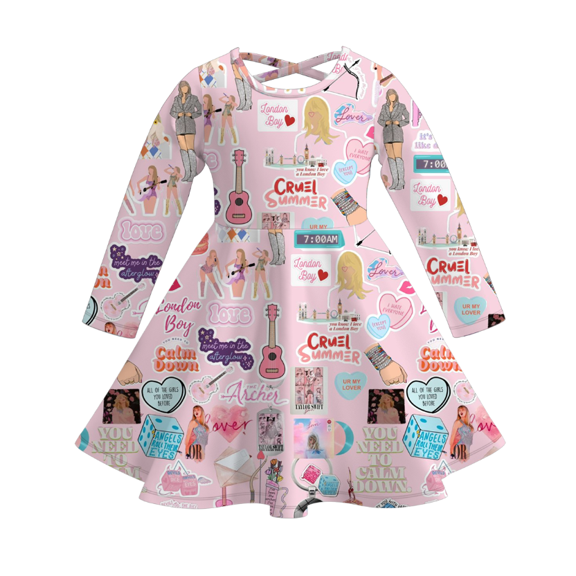 （Pre Order）Girls Spring and Summer TS Print Dress