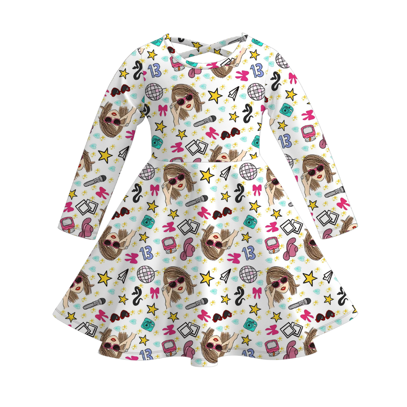 （Pre Order）Girls Spring and Summer TS Print Dress