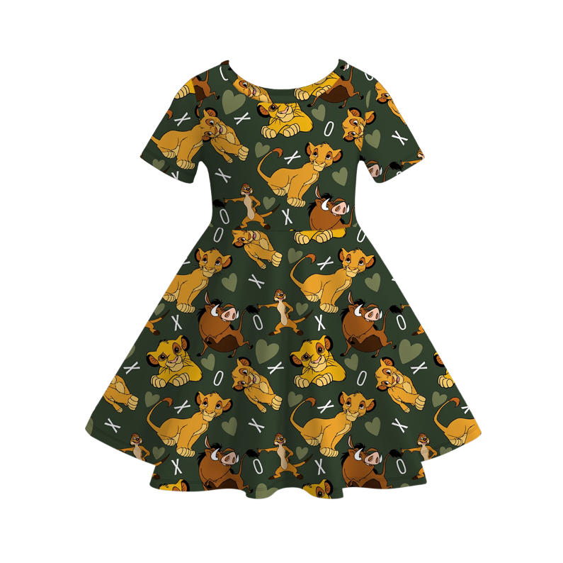 （Pre Order）Girls Spring and Summer Cartoon Print Dress