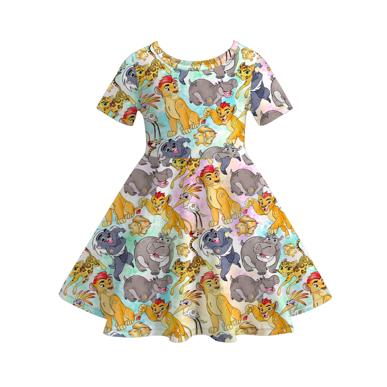 （Pre Order）Girls Spring and Summer Cartoon Print Dress