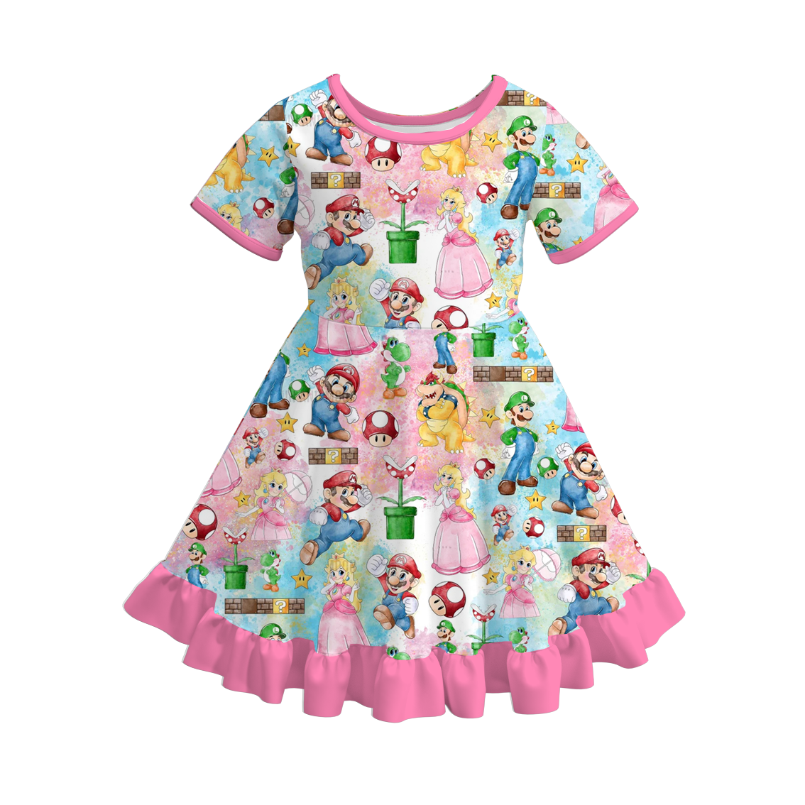 （Pre Order）Girls Spring and Summer Cartoon Print Dress