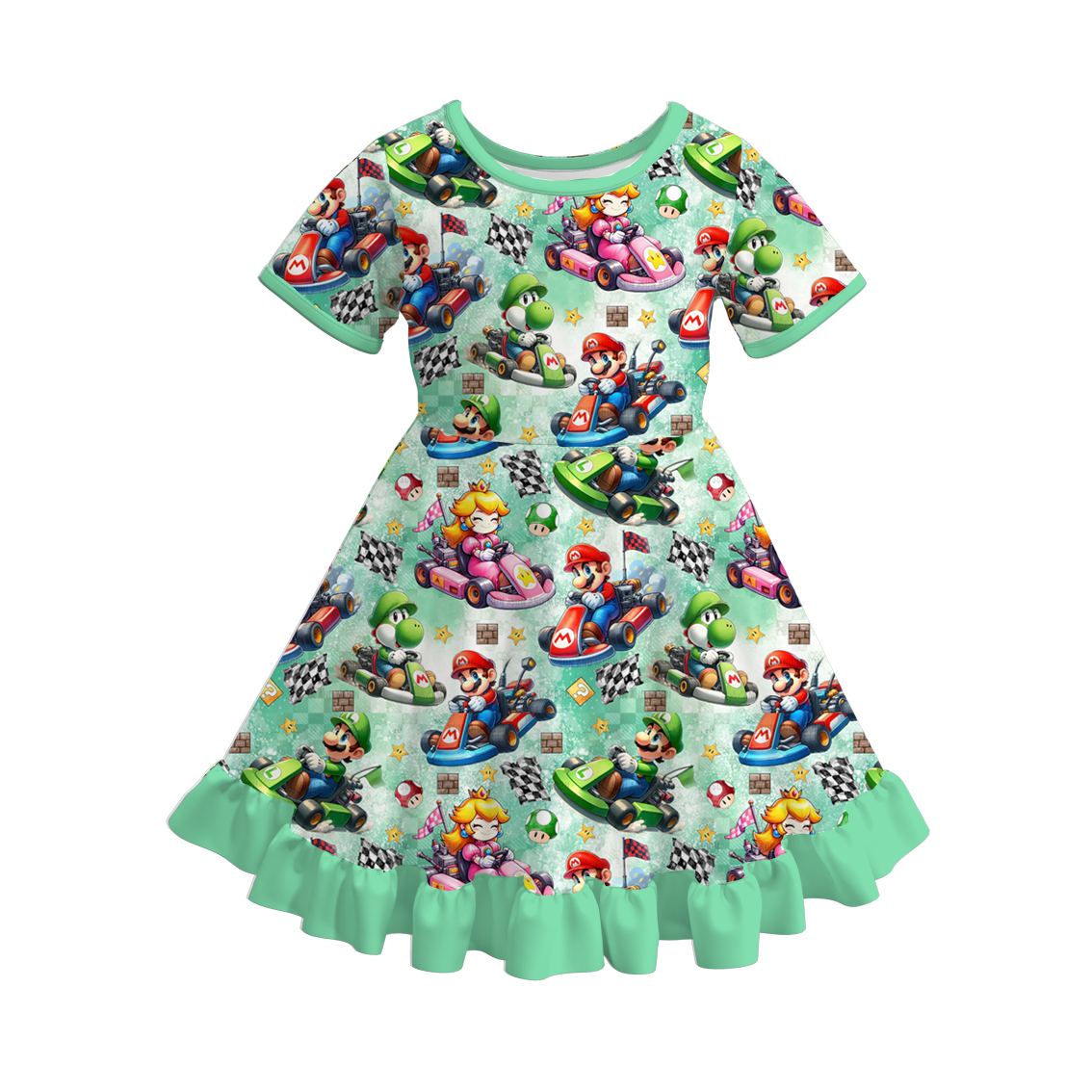 （Pre Order）Girls Spring and Summer Cartoon Print Dress