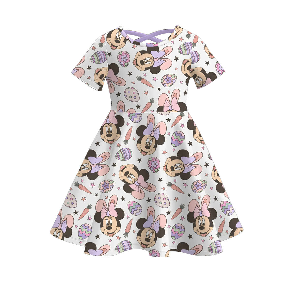 （Pre Order）Girls Spring and Summer Cartoon Character Print Dress