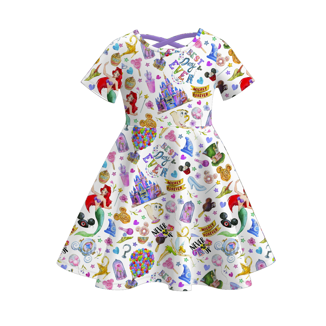 （Pre Order）Girls Spring and Summer Cartoon Character Print Dress