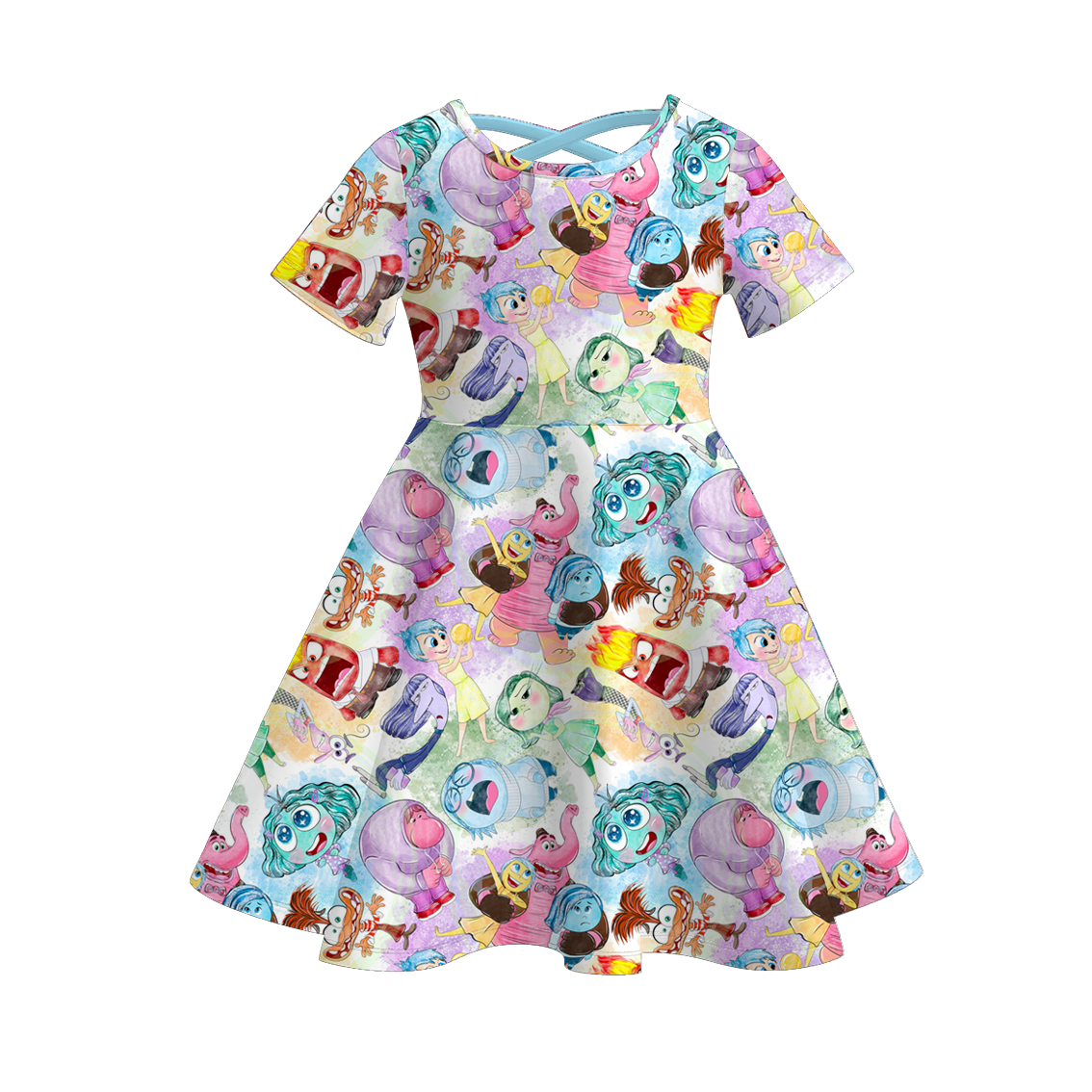 （Pre Order）Girls Spring and Summer Cartoon Character Print Dress