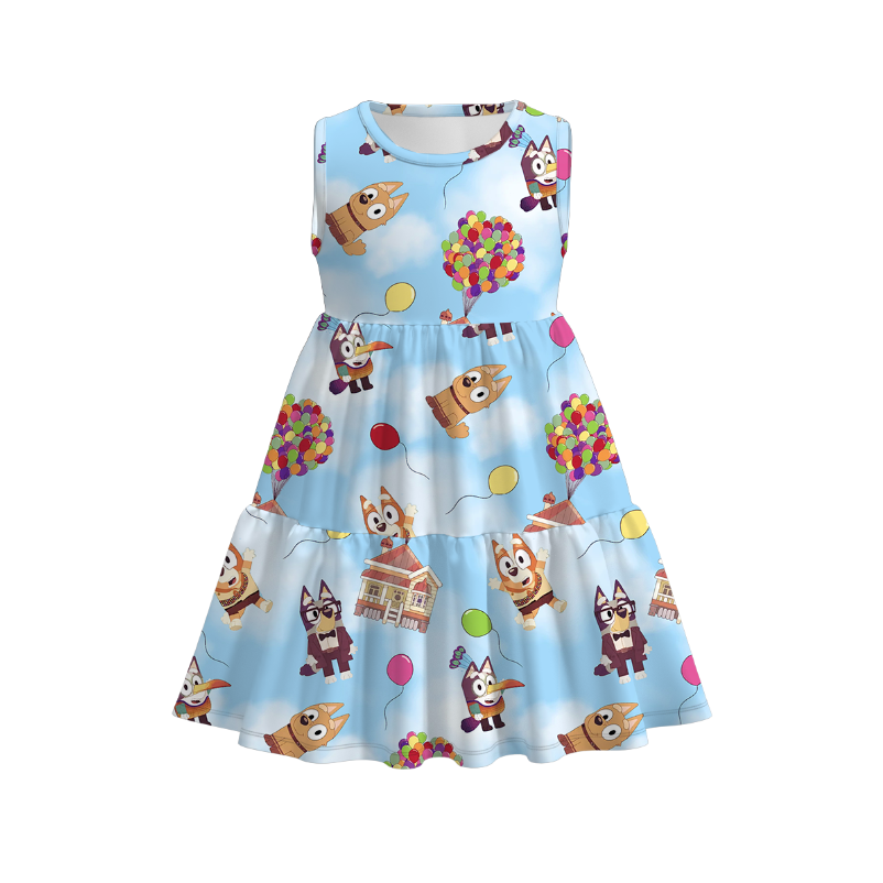 （Pre Order）Girls Spring and Summer Birthday Print Dress