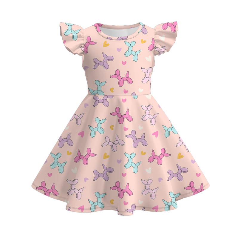 （Pre Order）Girls Spring and Summer Birthday Print Dress