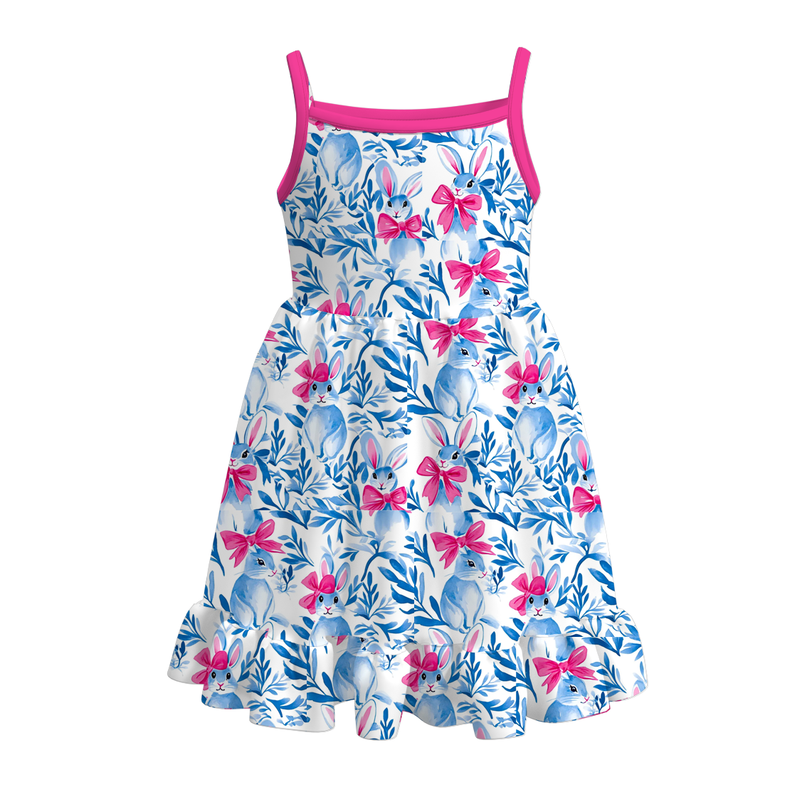 （Pre Order）Girls Easter Bunny Print Slip Dress