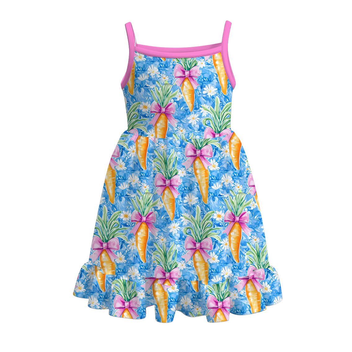 （Pre Order）Girls Easter Bunny Print Slip Dress