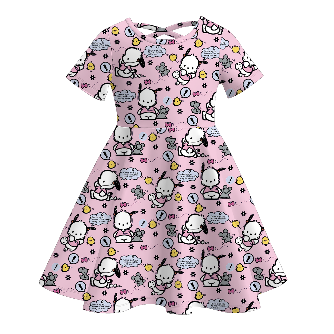 （Pre Order）Girls Spring and Summer Cartoon Print Twirl Dress