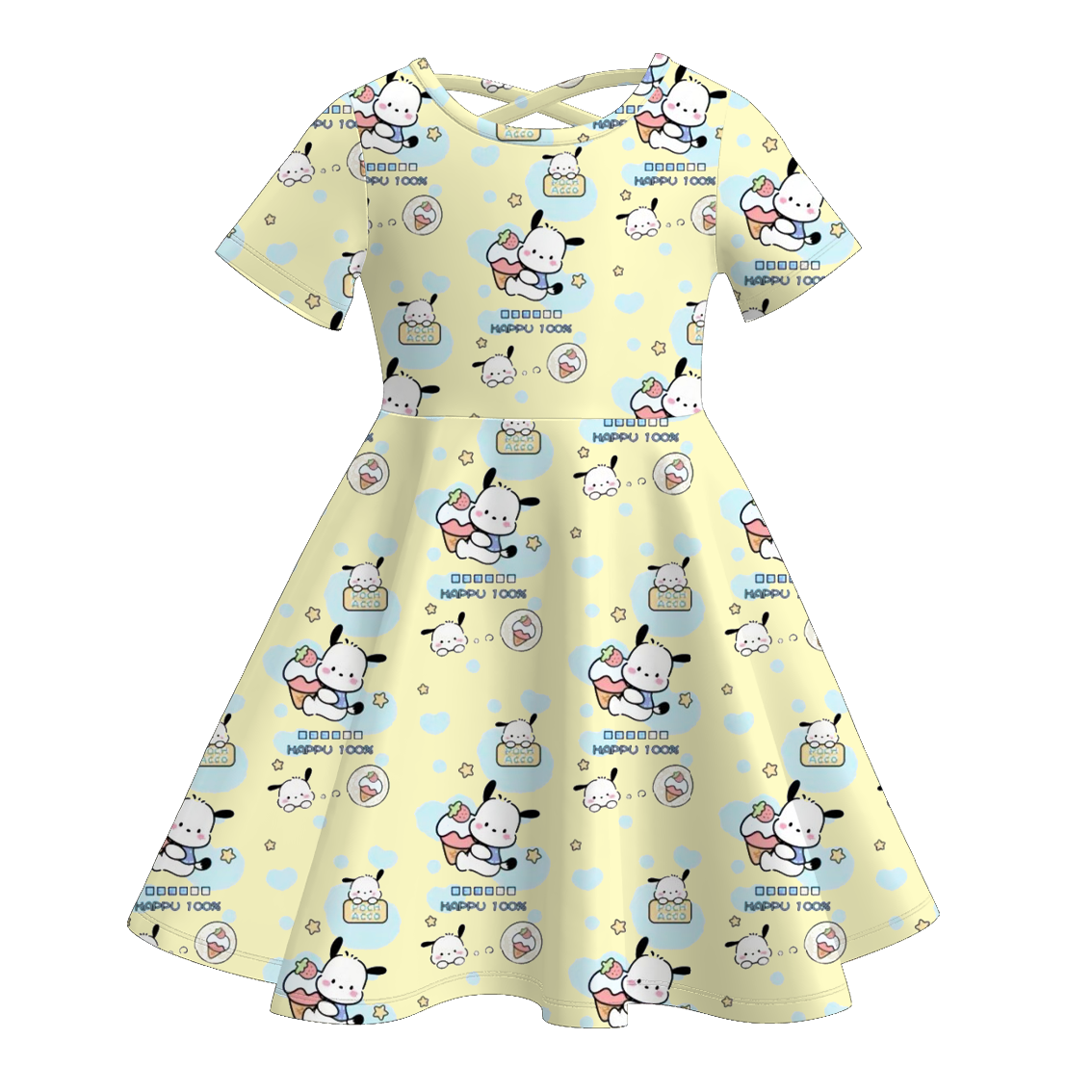 （Pre Order）Girls Spring and Summer Cartoon Print Twirl Dress