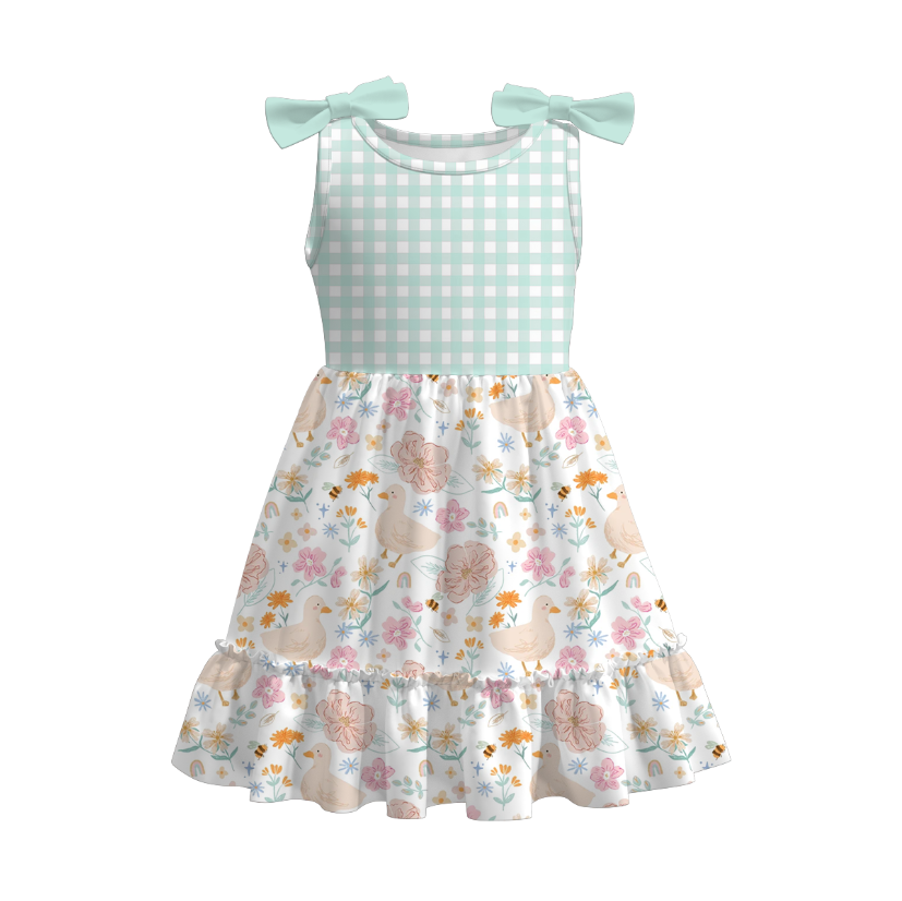 （Pre Order）Girls Spring and Summer Farm＆Puppy Print Dress