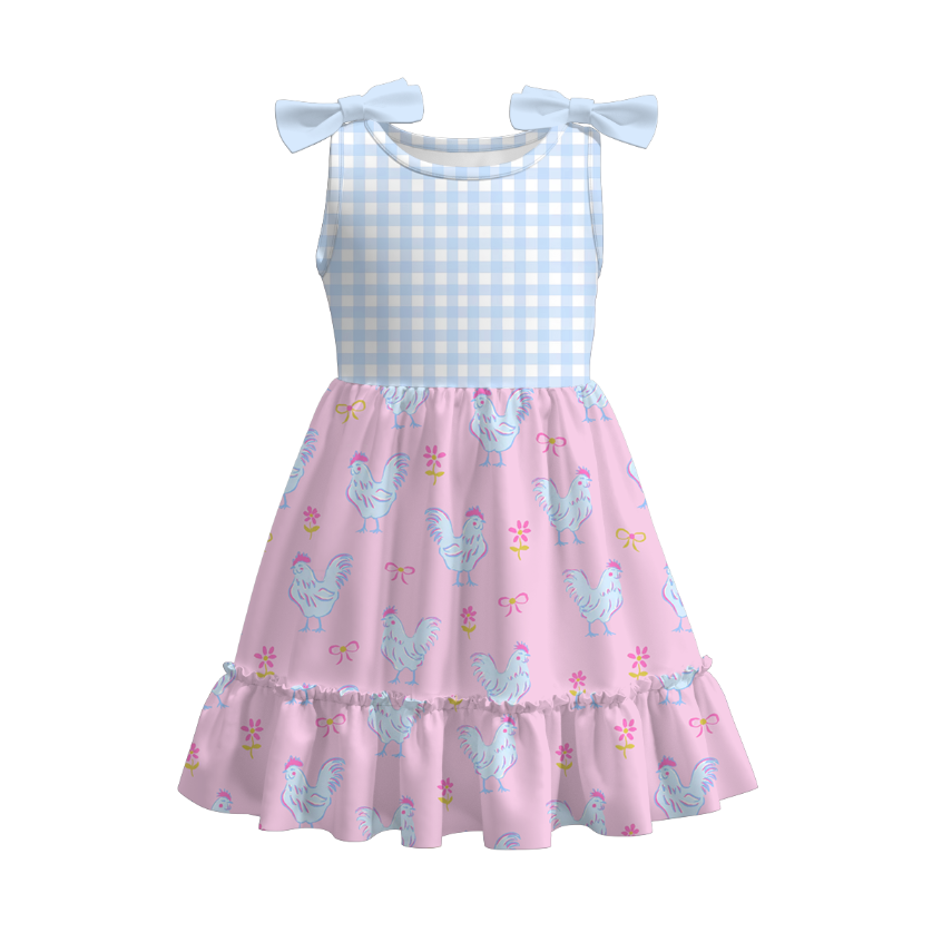 （Pre Order）Girls Spring and Summer Farm＆Puppy Print Dress