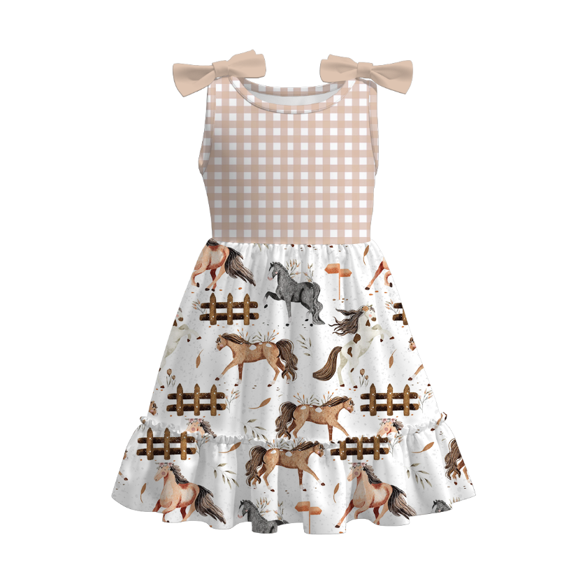 （Pre Order）Girls Spring and Summer Farm＆Puppy Print Dress