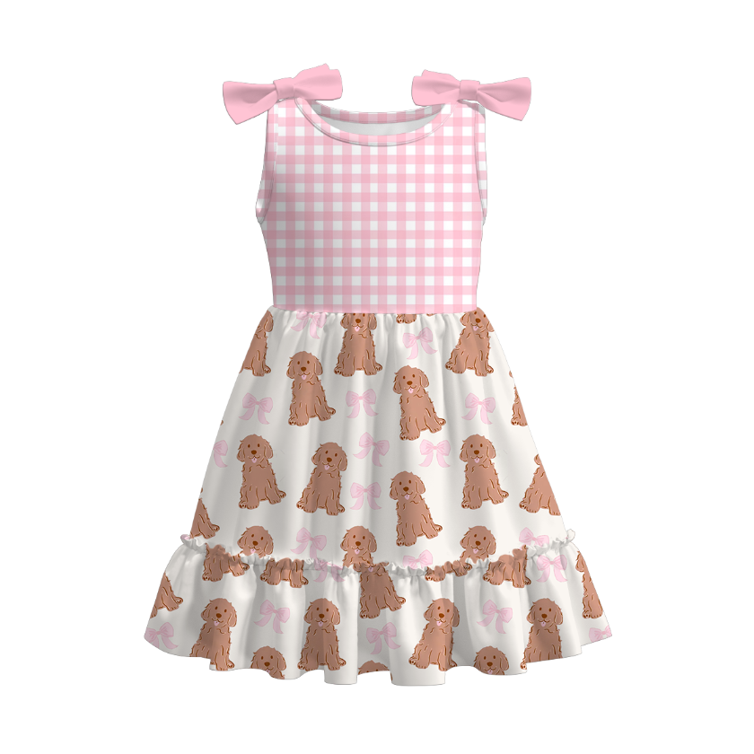 （Pre Order）Girls Spring and Summer Farm＆Puppy Print Dress