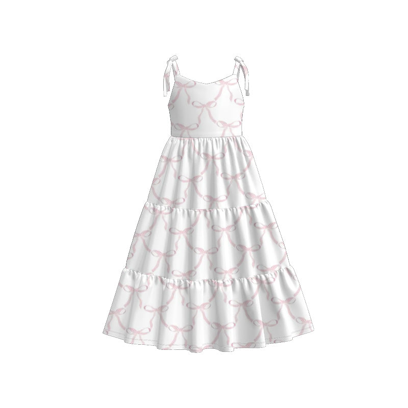 （Pre Order）Mommy＆Me Spring and Summer Bow Print Dress