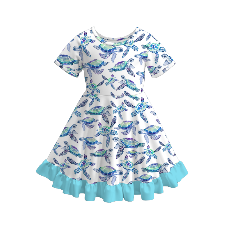 （Pre Order）Girls Summer Seaside Print Dress