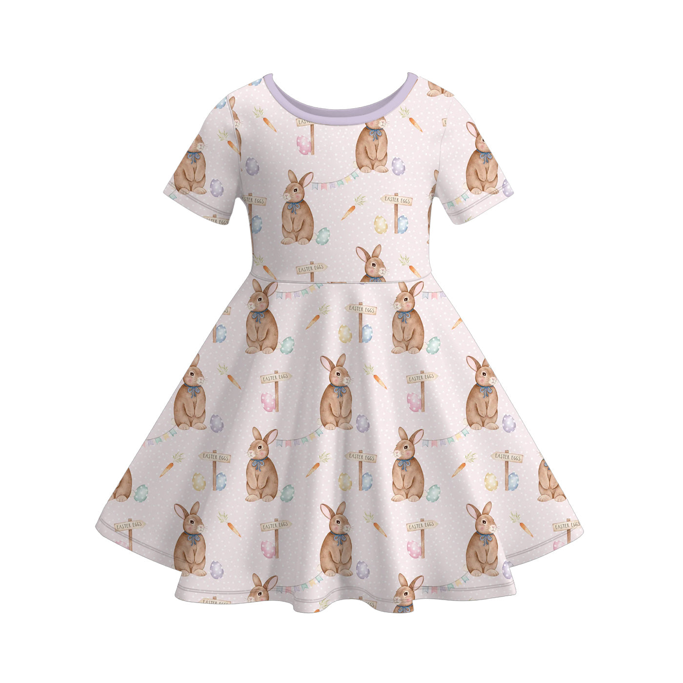 （Pre Order）Girls Easter Bunny Print Dress