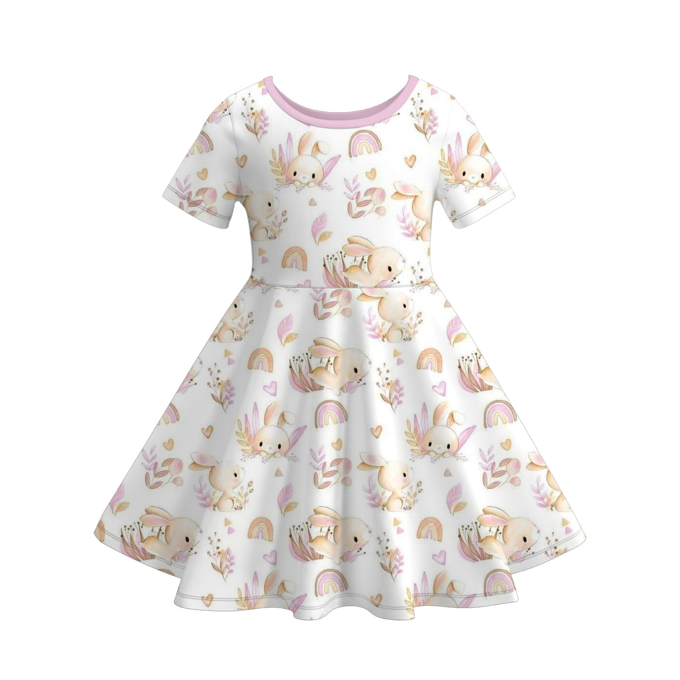 （Pre Order）Girls Easter Bunny Print Dress