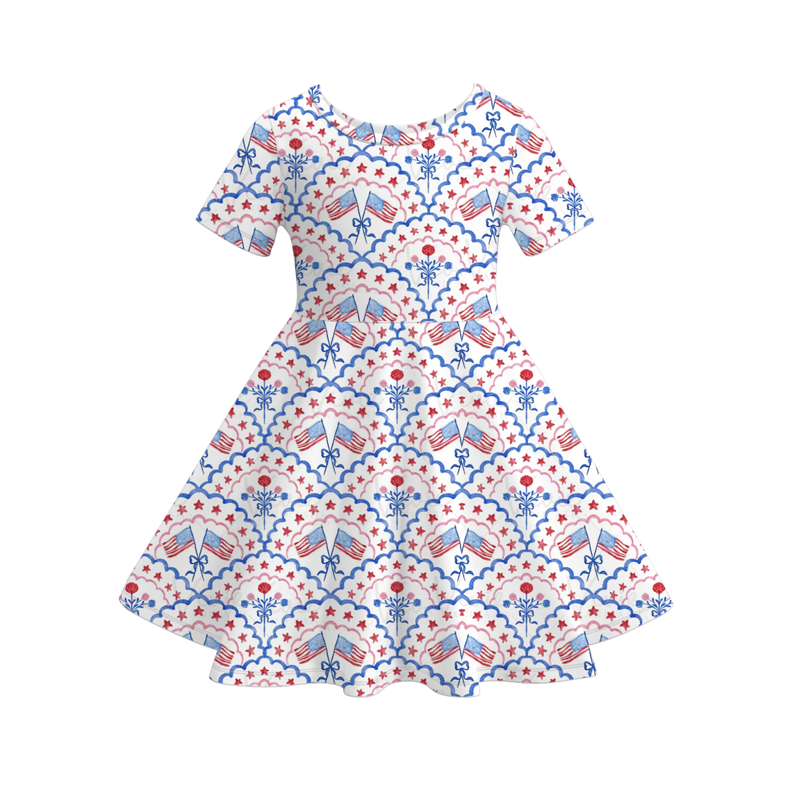 （Pre Order）Girls Patriotic Print Twirl Dress