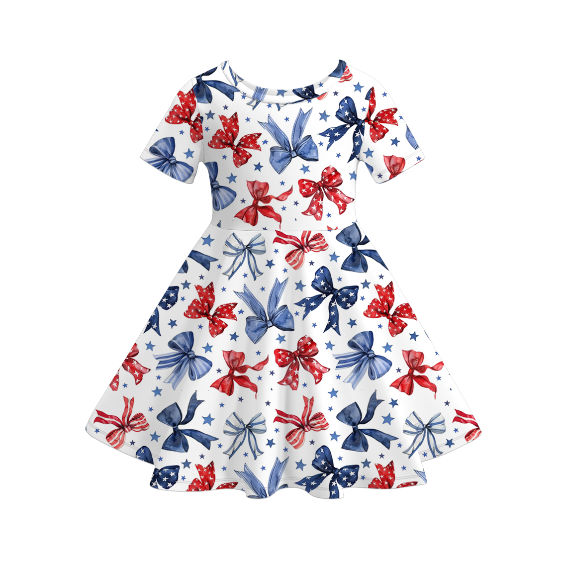 （Pre Order）Girls Patriotic Print Twirl Dress