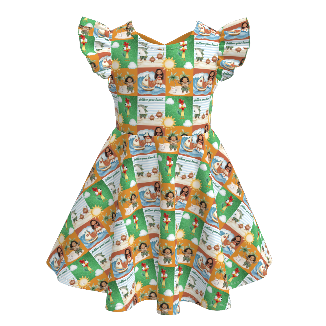 （Pre Order）Girls Spring and Summer Cartoon Character Print Dress