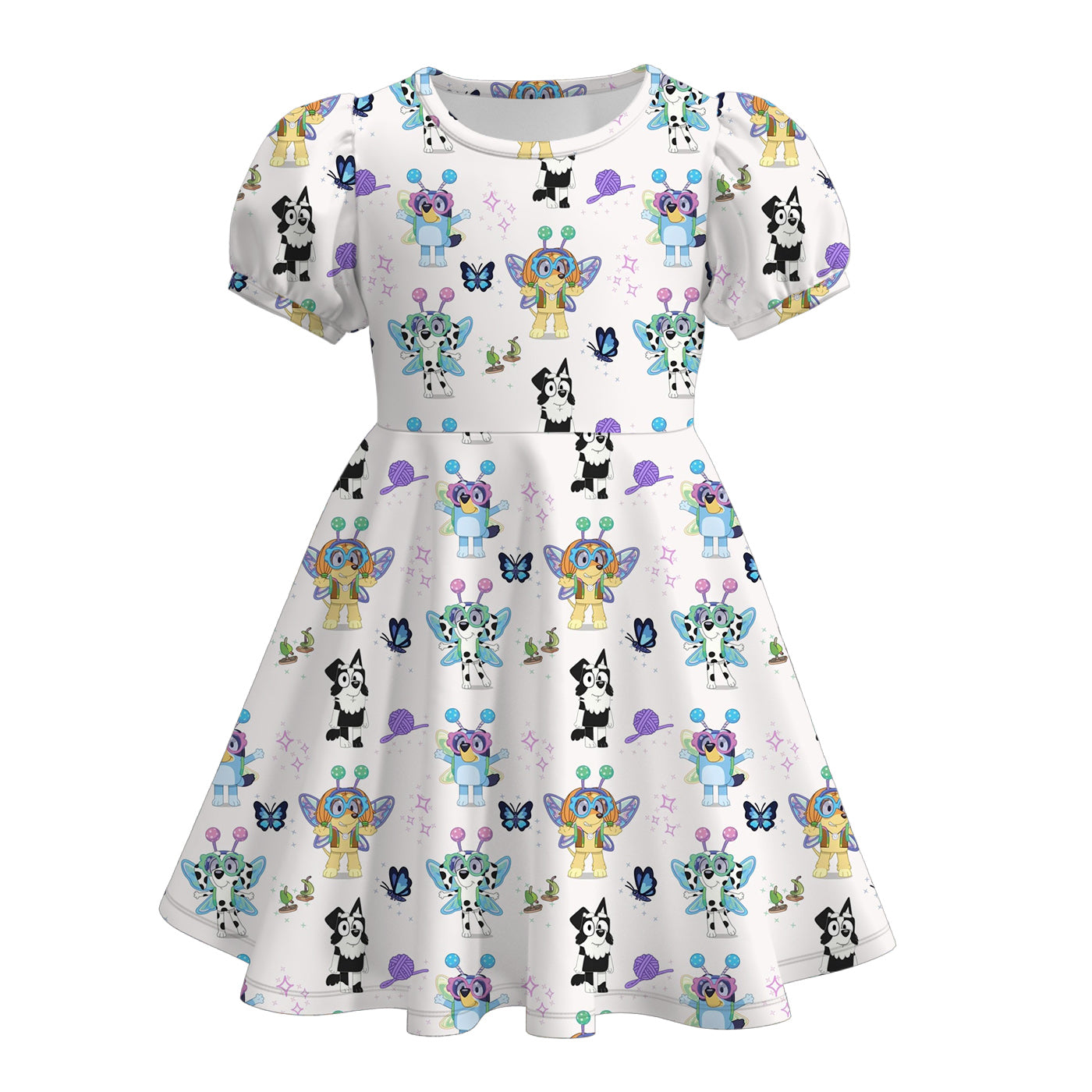 （Pre Order）Girls Spring and Summer Strawberry＆Cartoon Print Dress